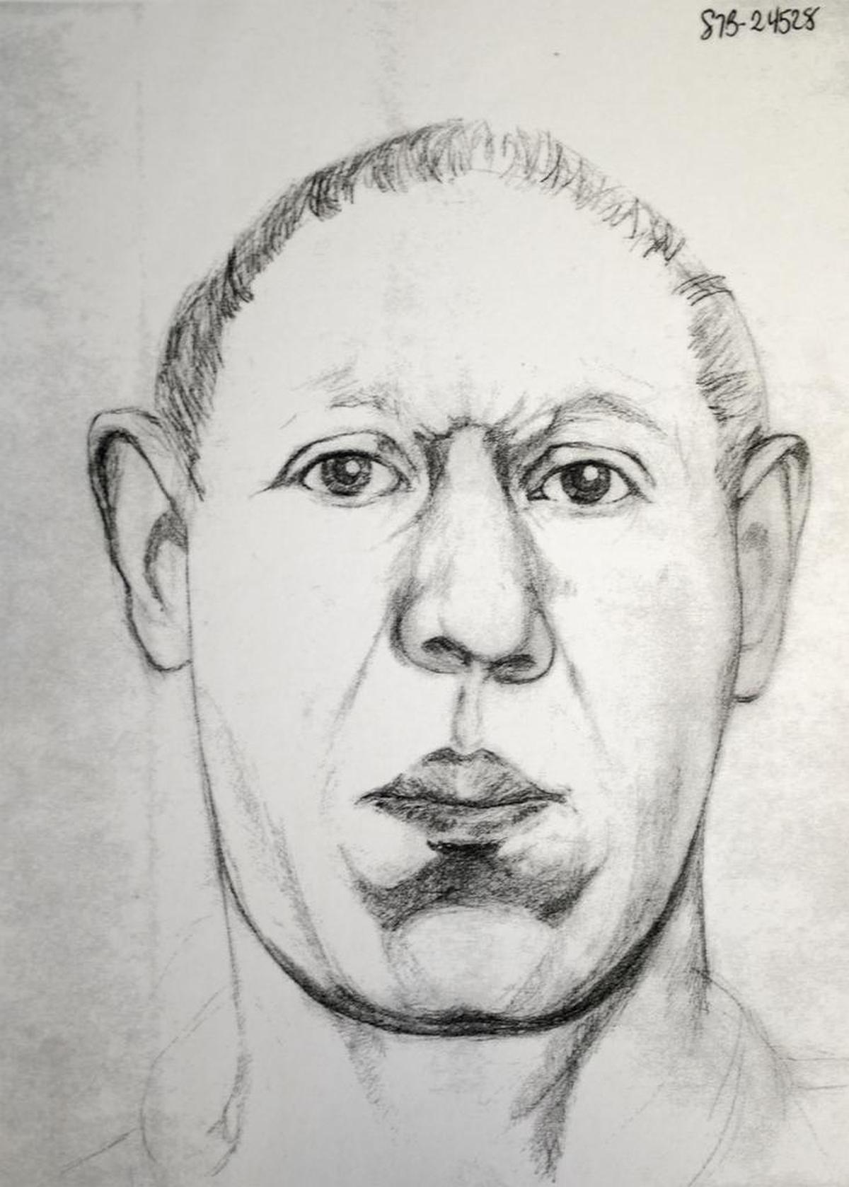 A forensic drawing, made in 2000, shows what a man whose charred remains were at the steam plant at the Georgia-Pacific mill in 1987 may have looked like. It was drawn by a Bellingham Police Department employee training to become a forensic artist.