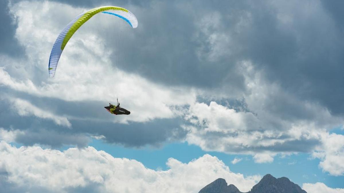 Bellingham paraglider Jesse Williams flies near Bagá, Spain on July 12, 2016 while preparing for the X-Pyr, in which racers had to run, hike and paraglide to be the first to complete a 296-mile course across the Pyrenees mountain range between France and Spain.