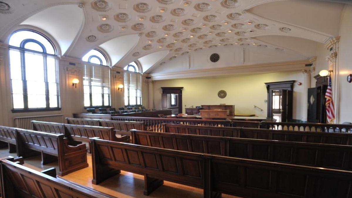 The courtroom on the second floor of the Federal Building in downtown Bellingham is shown on Aug. 22, 2013. The city-owned building has gone through renovations to put in modern offices, but the courtroom and post office will remain as they are.