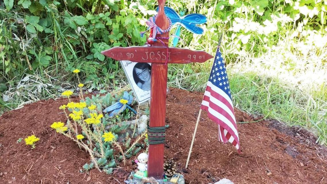 The roadside memorial for Jessica Franklin on Lincoln Street near Meador Avenue in Bellingham, where the 17-year-old Bellingham resident’s body was found Sept. 9, 2007. She had been strangled. Her mother Cyndi Franklin has maintained the memorial for nine years.
