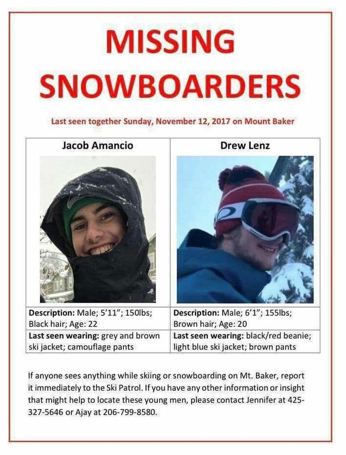 Facebook users and others have been posting information about the missing snowboarders publicly online.