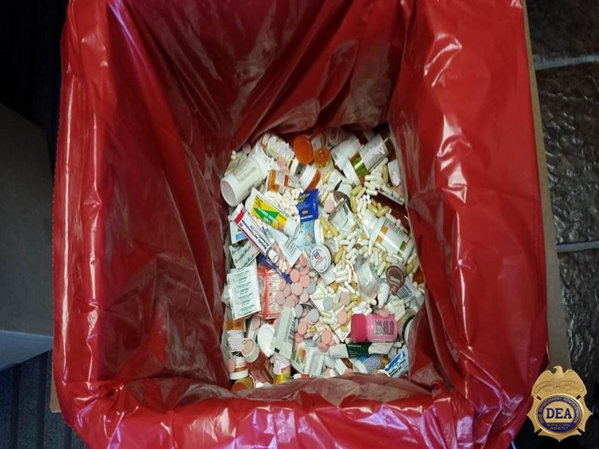 Collection bin filling up with unused and/or unwanted prescription medications in the Pacific Northwest.