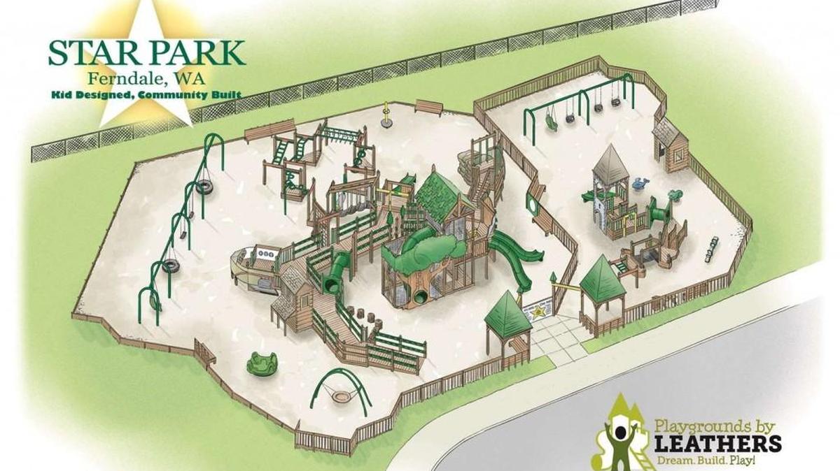 Plans for Ferndale’s Star Park, a children’s playground, to be built in late May and early June 2016.