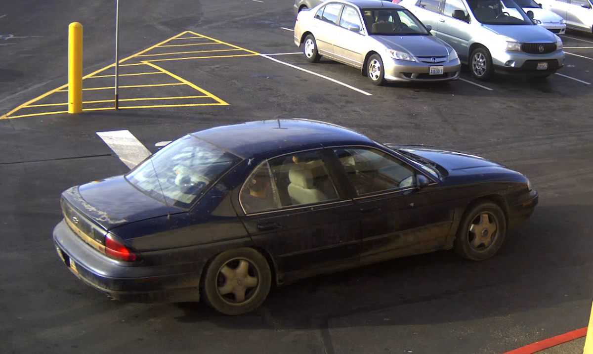 Ferndale Police said this car, a dark blue 1999 Chevy Lumina – with an expired North Dakota license plate – was driven by the suspects of an attempted vehicle theft.