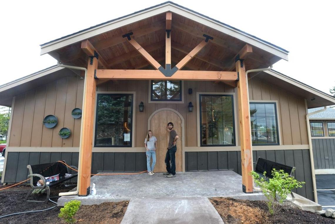 Taria and Casey Nagler stand outside their new restaurant, The Birch Door Cafe near Holiday Inn Express on Meridian Street in Bellingham, Thursday, June 15, 2017. The restaurant is opening soon and will serve breakfast and lunch.