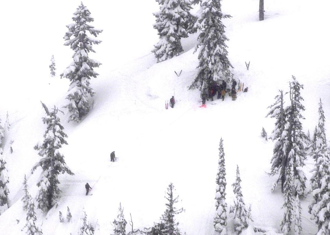 Crews including the Whatcom County Sheriff's Office Search and Rescue team, ski patrol and volunteers search for a snowboarder at the Mt. Baker Ski Area in January 2018.