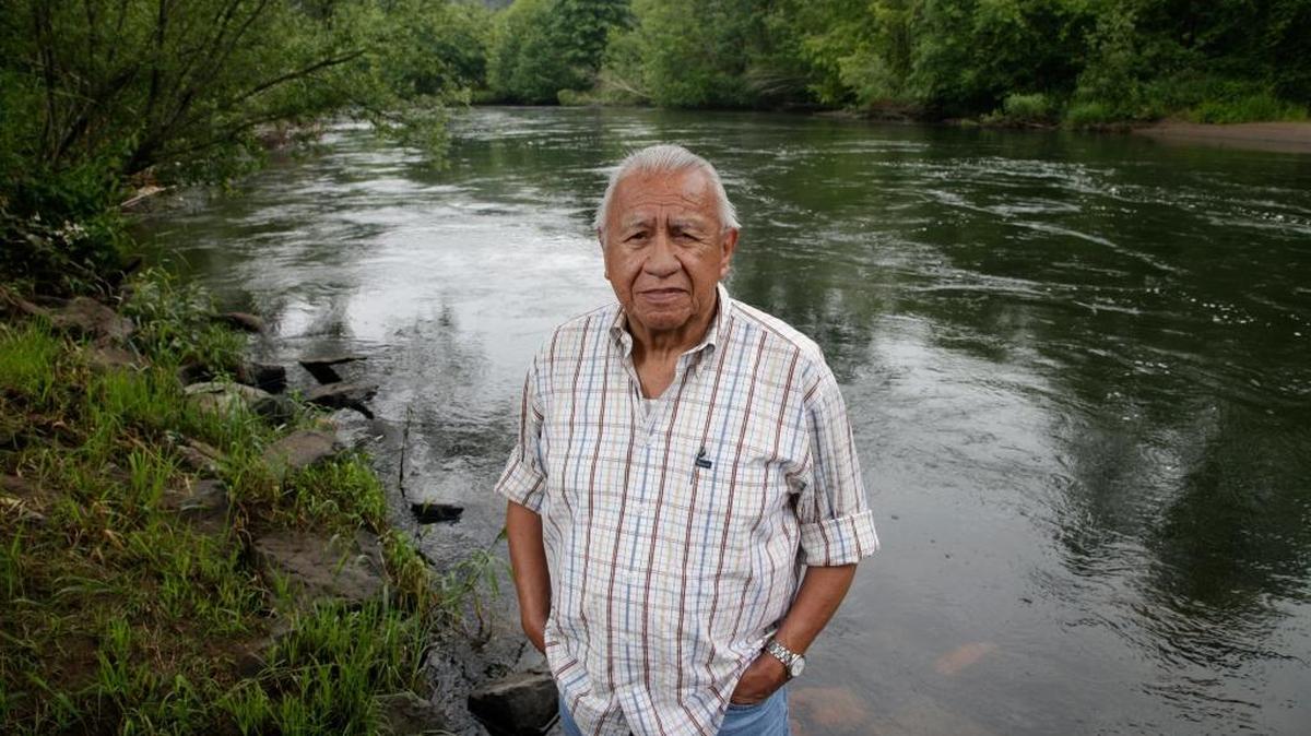 Billy Frank Jr., chairman of the Northwest Indian Fisheries Commission, poses for a photo, Friday, June 29, 2012, at Frank's Landing on the Nisqually River near Olympia, Wash. Frank, who died in 2014, was a tribal advocate argued that treaty rights with the U.S. are at risk because the region is losing habitat that salmon need to survive. Frank was honored posthumously with the Presidential Medal of Freedom on Tuesday, Nov. 24, 2015.