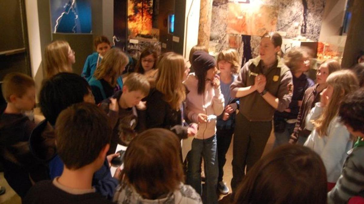 A park ranger leads Geneva Elementary students on a tour of the natural-history displays at the North Cascades National Park visitor center in Newhalem in May 2010. Anyone can be part of a free nationwide citizen science effort from 9 a.m. to 3 p.m. Saturday, May 21, 2016, at the park.