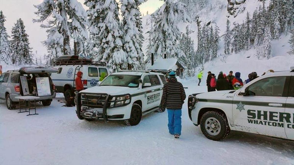 Search and rescue teams assess the safety of hillsides near Heather Meadows on Friday morning, Nov. 17.