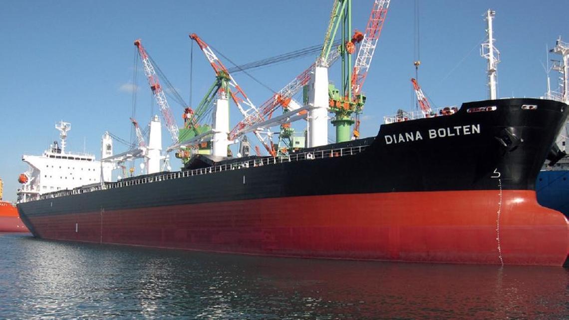 The 590-foot MV Diana Bolten is scheduled to arrive in Bellingham on Sept. 28 and unload 10,700 metric tons of organic corn and soybeans.