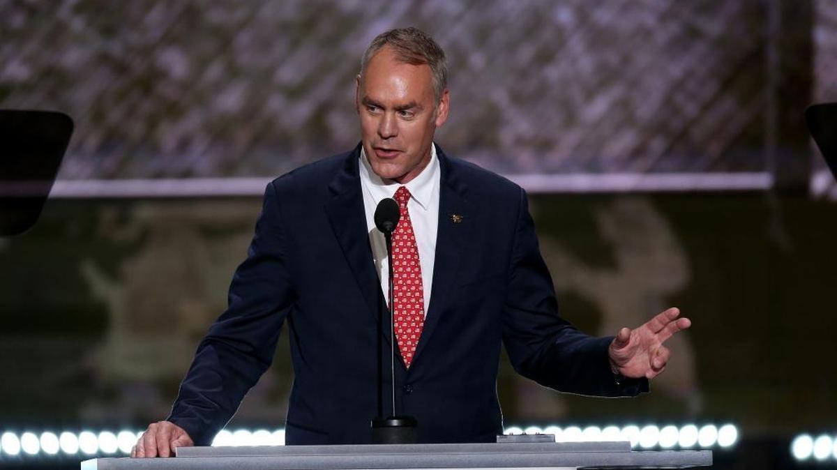 Montana Republican Rep. Ryan Zinke, seen at the Republican National Convention in Cleveland on July 18, has been tapped to be Interior Secretary.