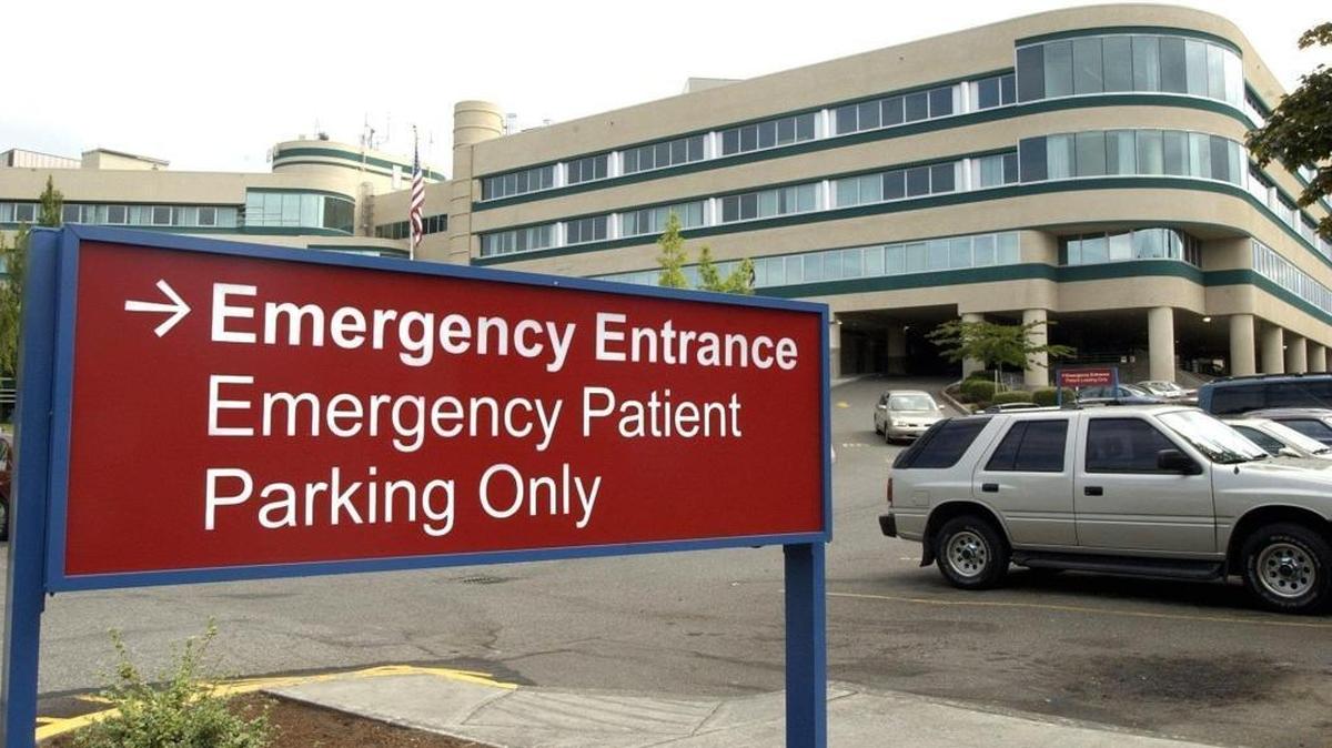 The emergency room entrance at St. Joseph hospital.