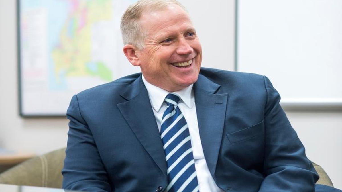 John Mingé, who grew up near Deming and attended Mount Baker High School and later Washington State University, now handles the U.S. operations for BP as chairman and president of BP America Inc. He’s seen here Thursday in Bellingham.