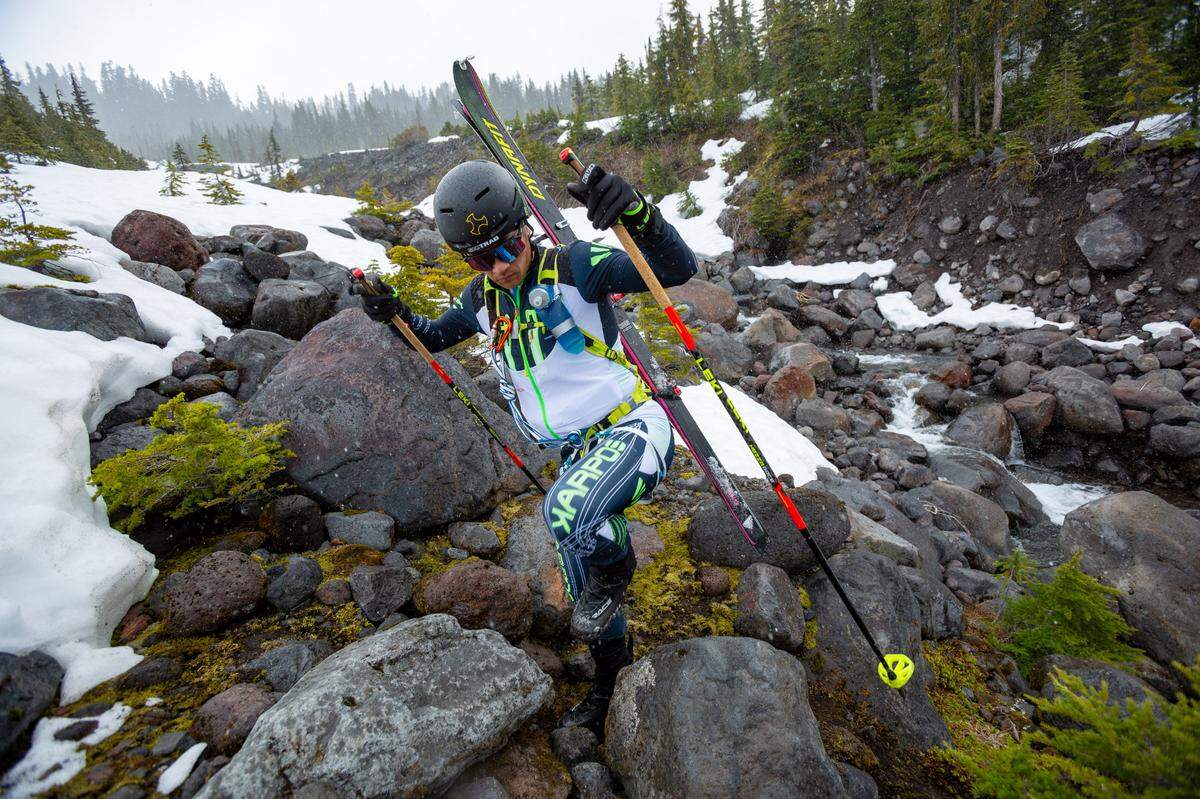 Akio Kato navigates terrain during the 2024 competition.