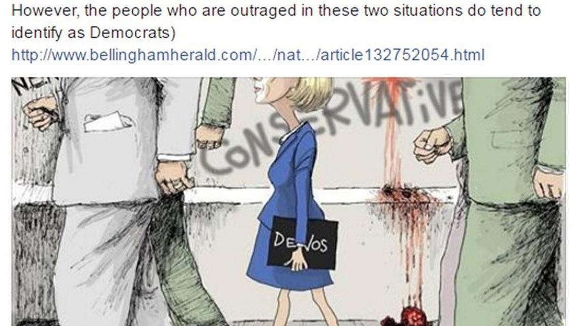 A screenshot of Sen. Doug Ericksen’s Facebook post. The entire post – along with people’s comments, including from those who identified themselves as his constituents – was deleted sometime Wednesday afternoon.