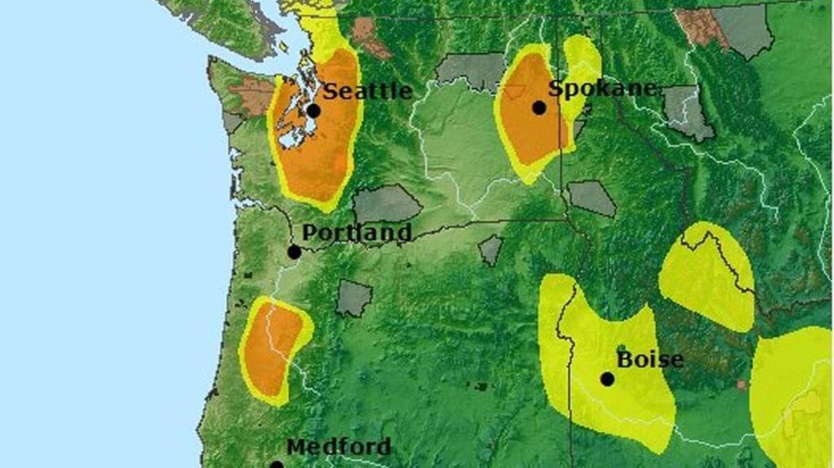 Air quality forecast from the Environmental Protection Agency’s AirNow.