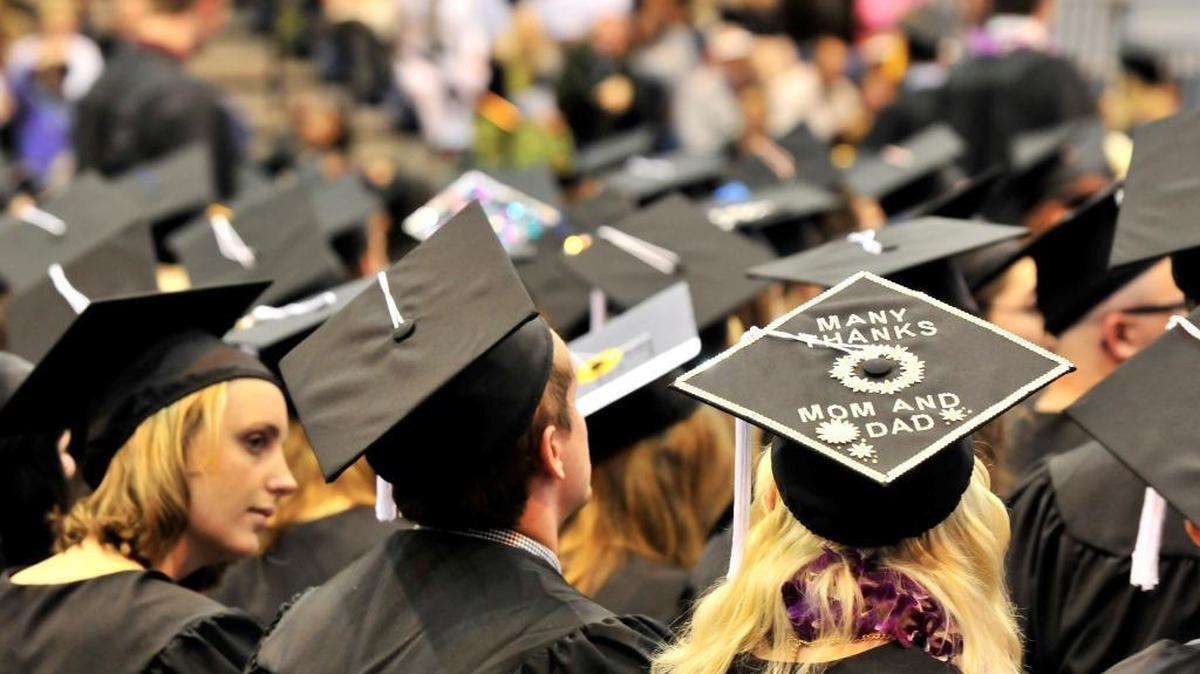 Western Washington University students at commencement in Carver Gymnasium on campus June 14, 2014. Graduation season in Whatcom County begins this year on June 2.