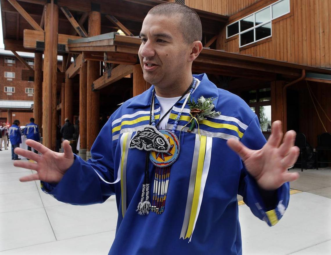 Saying, “His legacy is going to live on until the end of time,” Willie Frank recalls his father, Billy Frank Jr., at a May 11, 2014 public memorial at Little Creek Casino honoring the environmental and native fishing rights champion who passed away May 5, 2015.