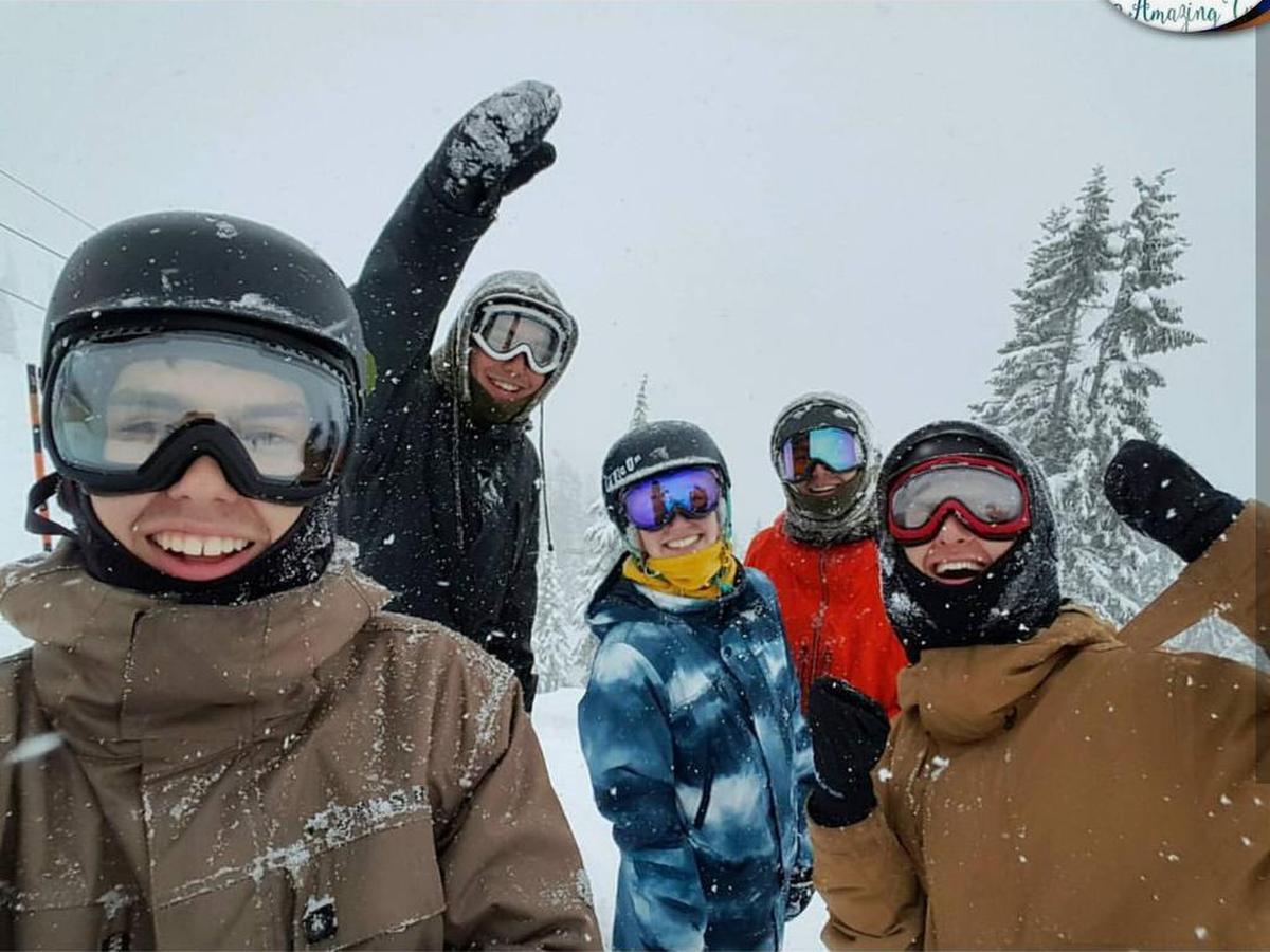 Jake Amancio, left, and friends are shown in an undated photo taken at Stevens Pass Mountain Resort.