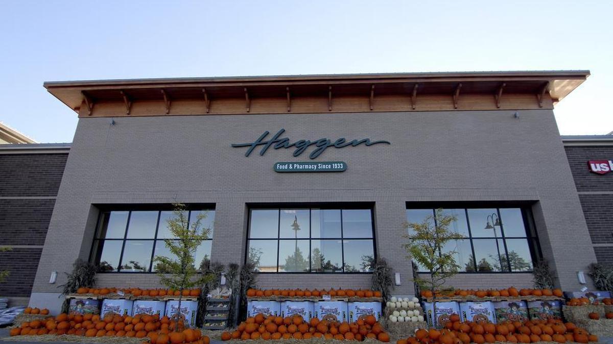 The Uptown Gig Harbor Haggen store was decorated with fresh pumpkins on Tuesday, Sept. 27. The store, bought by Albertsons in a bankruptcy auction, will be converted to a Safeway.