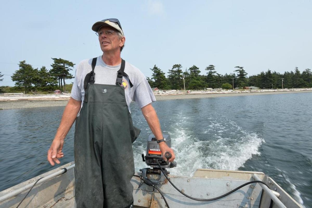 Reef net fisher Pete Granger heads out to fish off Lummi Island in 2014. Low counts on returning salmon means Whatcom residents won’t see much local salmon in grocery stores this year, Granger said.