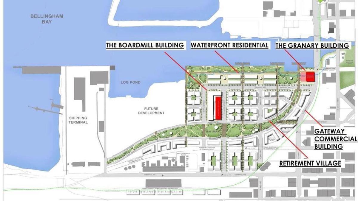 A rendering of what officials were considering in October 2016 for redevelopment of the Waterfront District. Earlier last week officials made changes to the plan, particularly to the park layout.