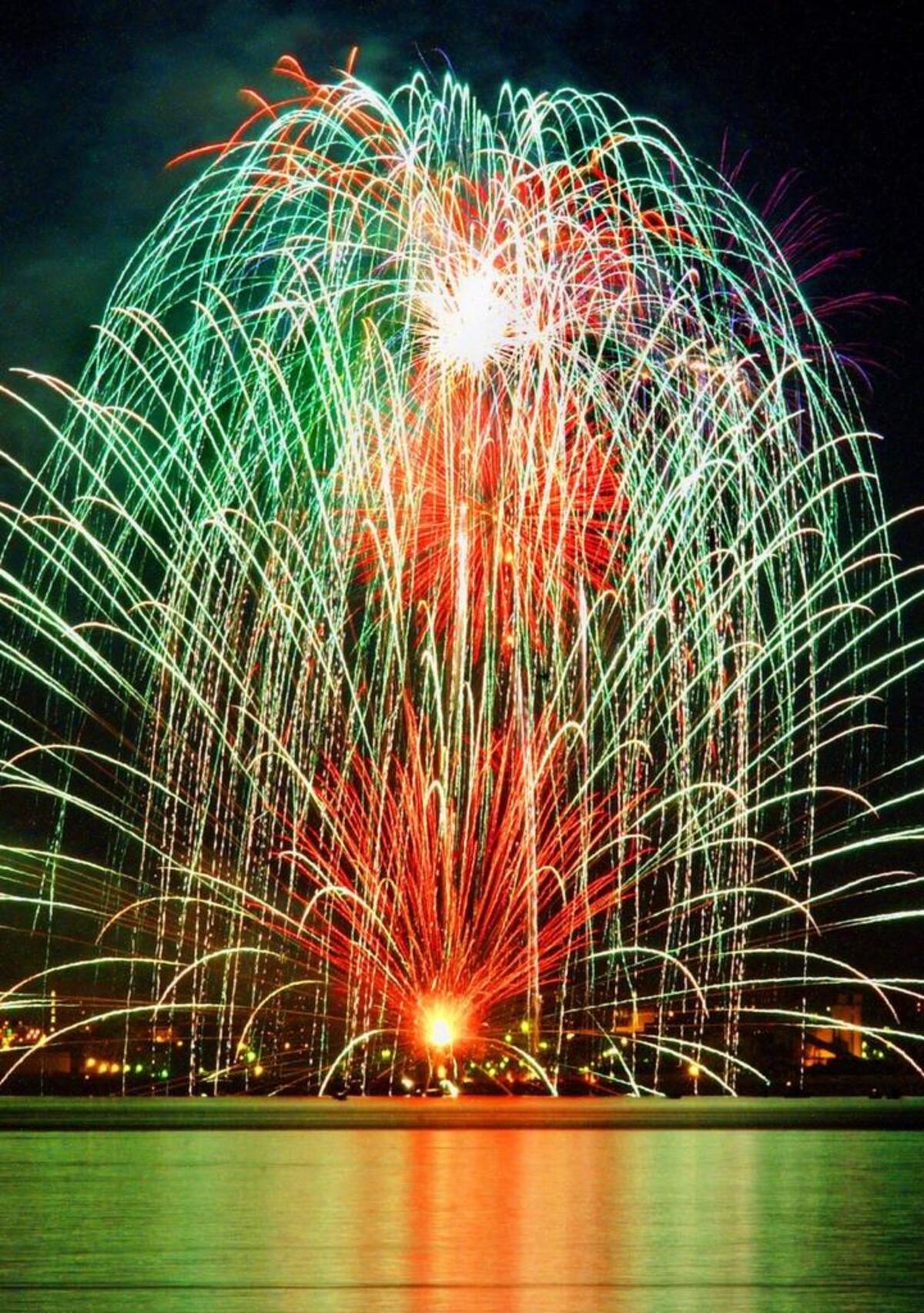 The Fourth of July fireworks show over Bellingham Bay.