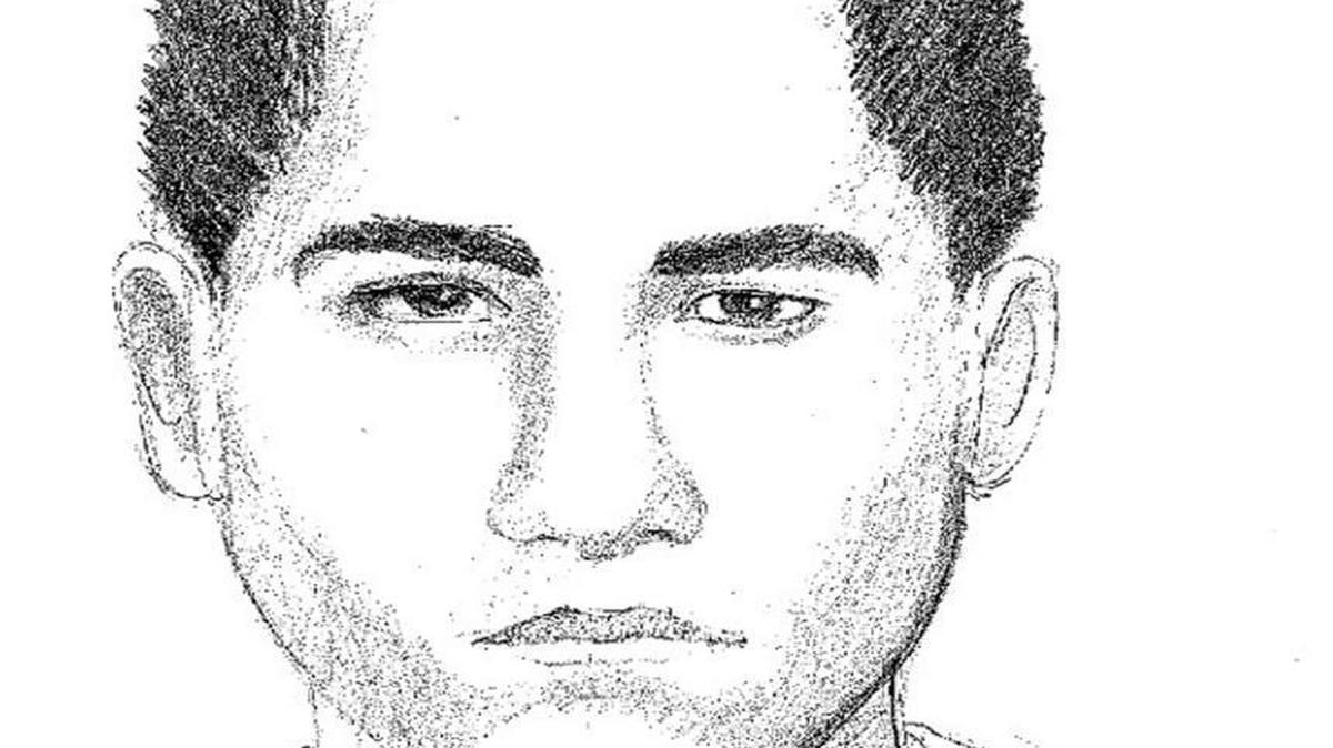Sketch of person who stabbed another man during a robbery Wednesday, March 16, at Cornwall Park in Bellingham.