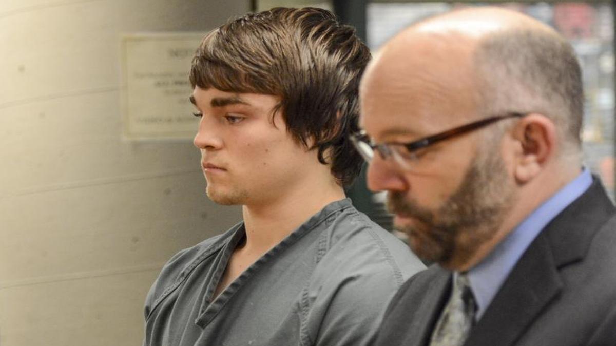 Western Washington University student Tysen Campbell, 19, left, makes his first appearance for malicious harassment with his attorney Bob Butler in Whatcom Superior Court at the Whatcom County Jail in Bellingham Dec. 1, 2015.