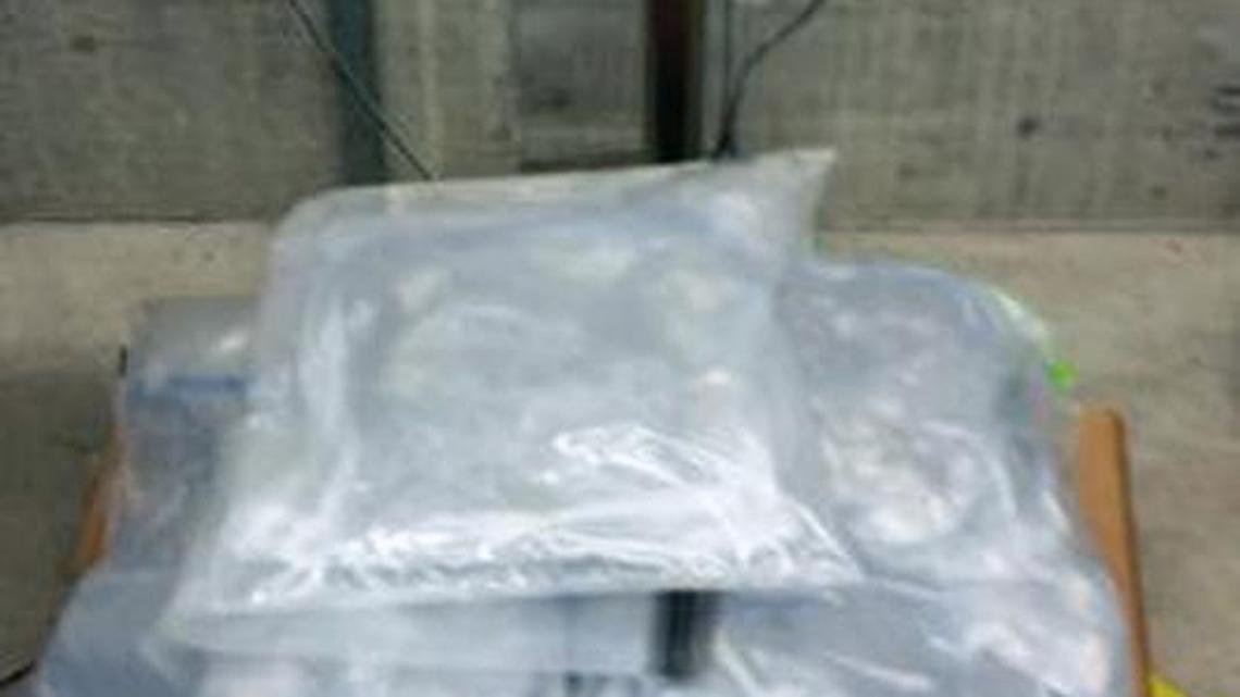Customs and Border Protection officers at the Pacific Highway crossing in Blaine, Washington seized more than 50 pounds of methamphetamine on Saturday, June 10.