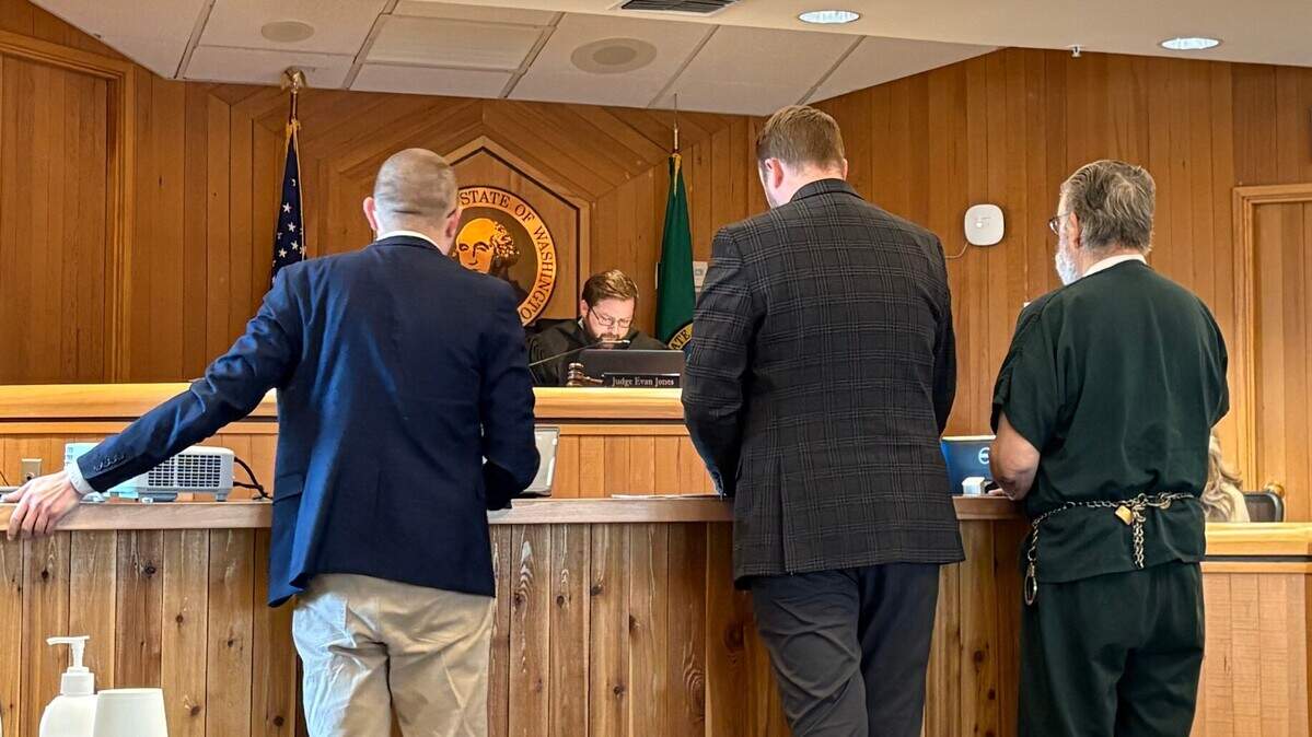 Henry Paul Ruiz III, right, addressed Judge Evan Jones in Whatcom County Superior Court.