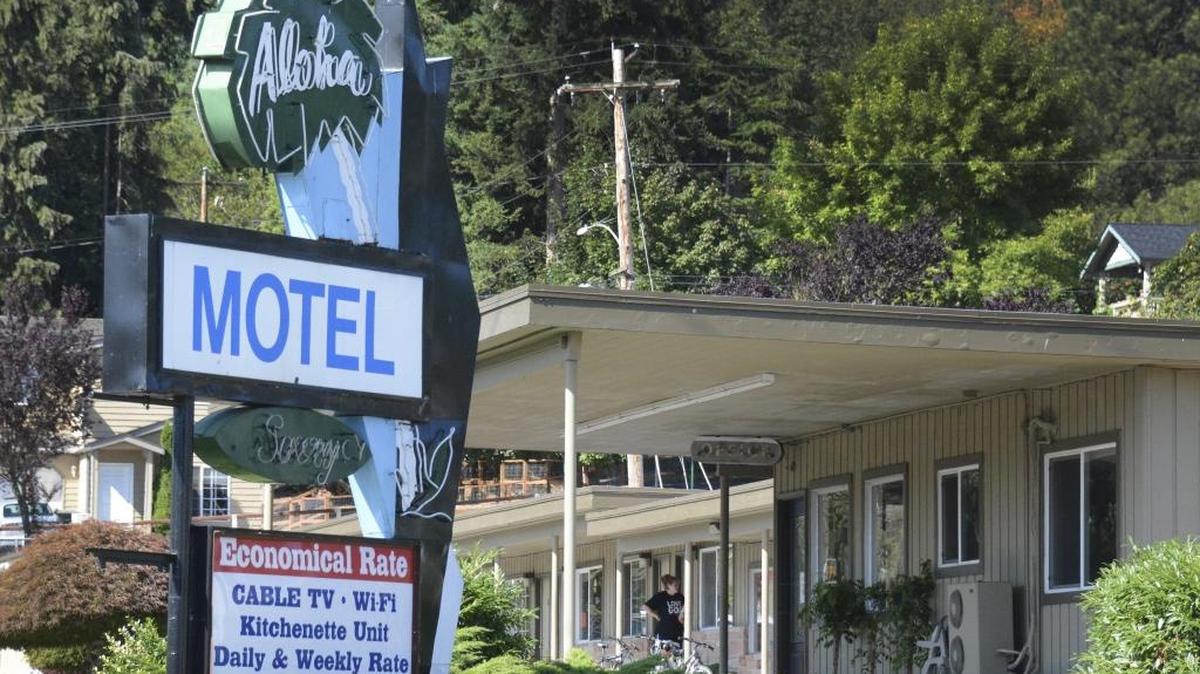 
The Aloha Motel on Samish Way in Bellingham Tuesday, July 28, 2015. Bellingham police are training at the now-closed motel this week. 
