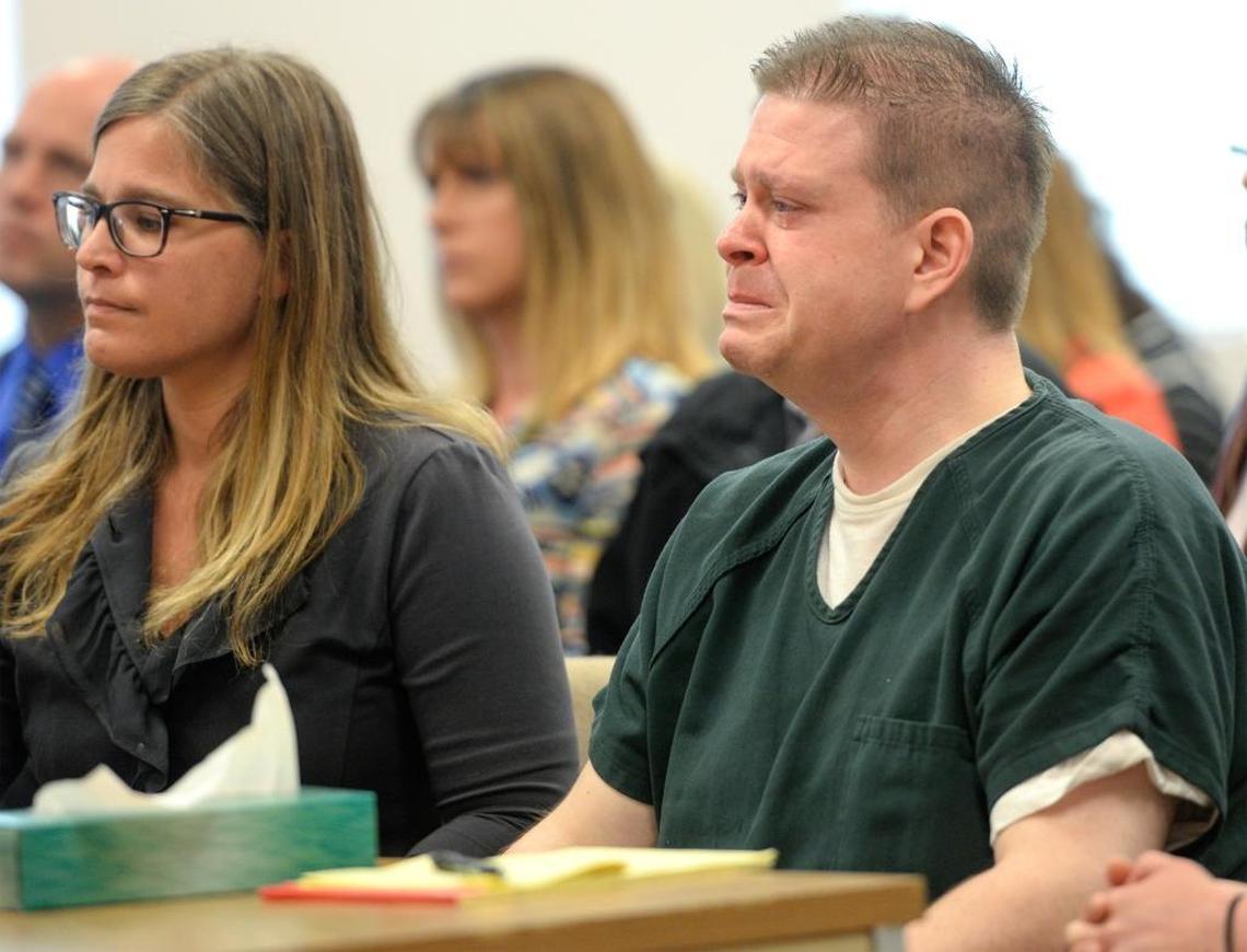 Defense attorney Maialisa Vanyo, left, represents former youth pastor Christopher Trent at his sentencing for third-degree rape of a child, Wednesday, May 31, 2017, in Whatcom Superior Court in Bellingham.