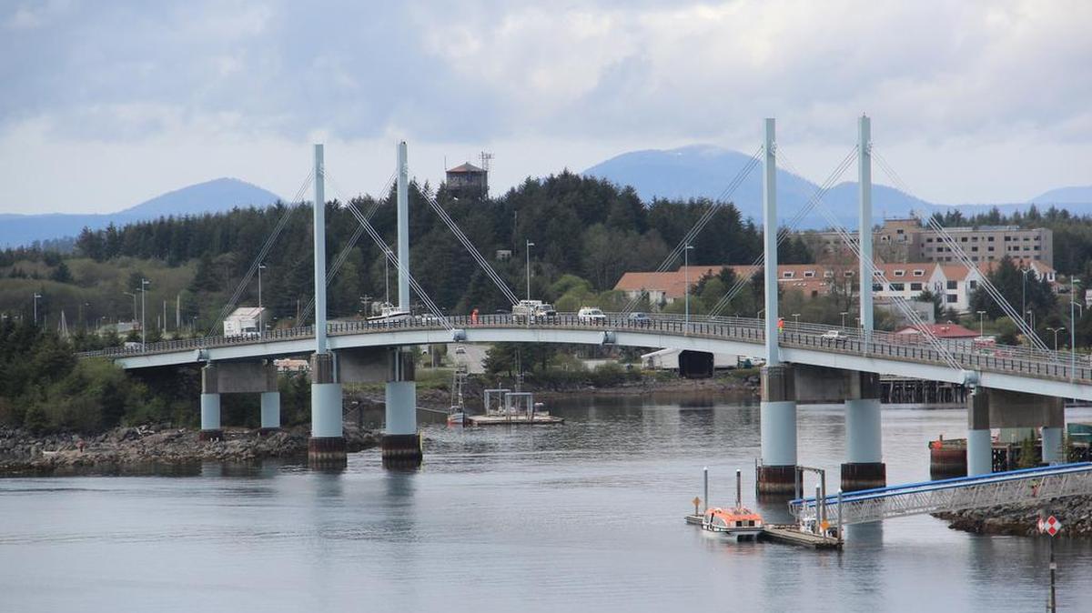 
Tyler Jones of Bellingham jumped off the John O’Connell Bridge, shown from 2013, in Sitka, Alaska, on Aug. 21 and died. Jones apparently planned to swim to nearby docks.
