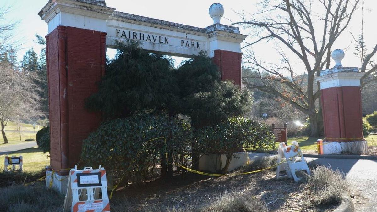 The brick entry for Fairhaven Park on Thursday, Feb. 2, 2017, in Bellingham. The City of Bellingham plans to remove the gateway, built in 1925, because it is falling apart and poses a danger to the public. Planners hope to use some of the decorative pieces in a new entrance, which would cost an estimated $250,000, if the public raises money for the project.