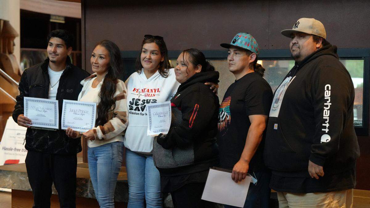 Six individuals were honored on Monday, September 30, 2024, at the Lummi Indian Business Council for being sober for more than a year. Several of the individuals were formerly unhoused.