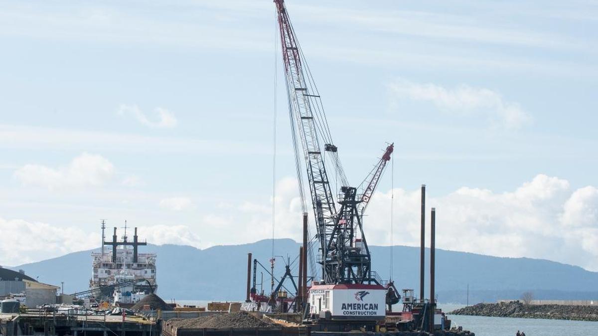 Two wood products companies are considering exporting through the Bellingham Shipping Terminal, pictured Wednesday, March 16, but environmentalists have raised concerns over the idea.