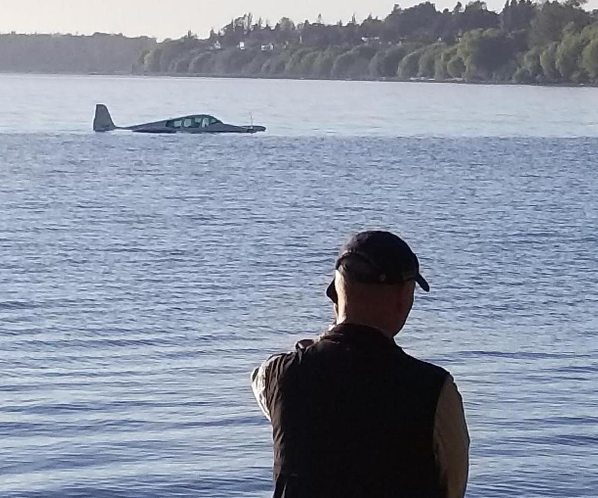 A small airplane made an emergency landing into the water off Locust Beach Thursday afternoon.