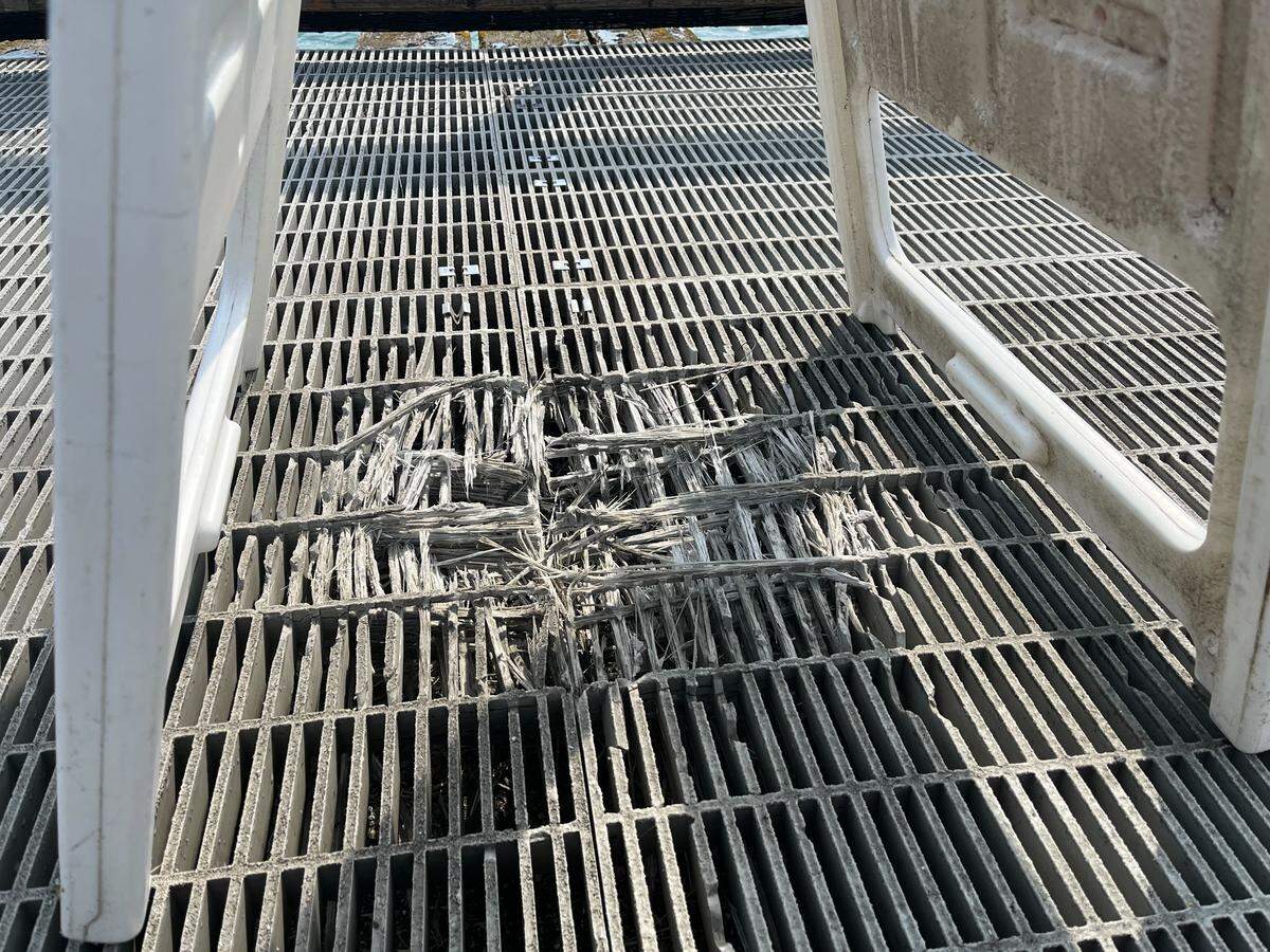 Damage to the walkway at Little Squalicum Pier. Bellingham authorities received reports of possible gunshots or fireworks just before midnight Saturday and early Sunday morning in the area.