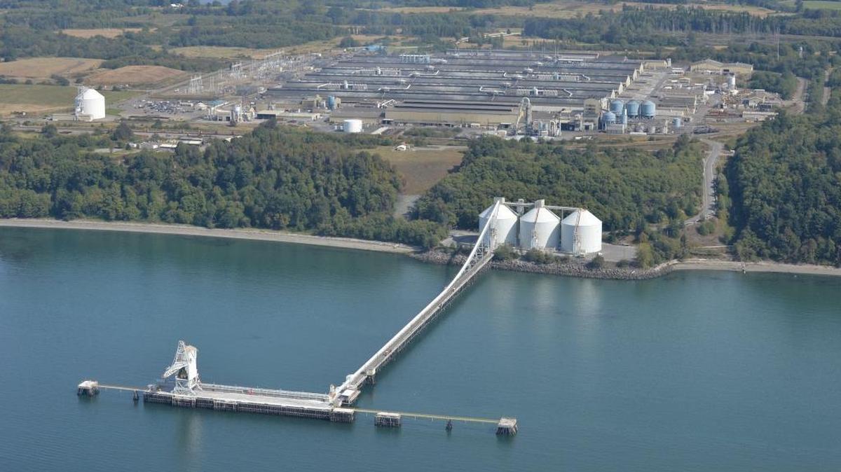 Petrogas, which receives, stores and ships liquefied petroleum gas at Cherry Point in Whatcom County, Wash., purchased the Alcoa Intalco Works’ pier and wharf, seen from the air in 2013, in 2016 as part of a $122 million deal.