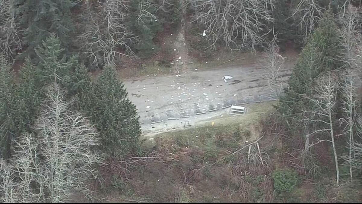 Scene of a deadly plane crash near Fragrance Lake south of Bellingham, Tuesday, Feb. 13, 2018.