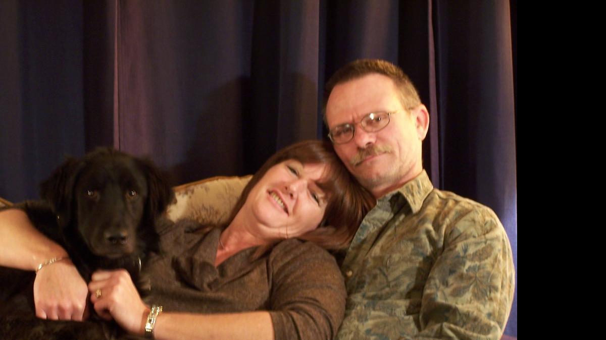 
James “Loyd” Bost, 52, right, shown with his late wife, Shauna MacCallum Bost, and their dog, Clyde. Bost, a longtime resident of Everson, died when he was crushed by a falling steel beam Monday afternoon, June 8, while he worked a contracted demolition job at the Golden Nut Company in Blaine.
