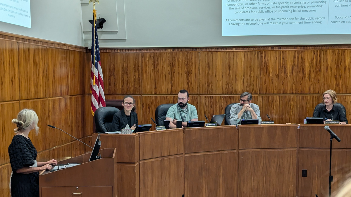 Bellingham Mayor Kim Lund, left, tells members of the City Council that the city is joining King County v. Turner.