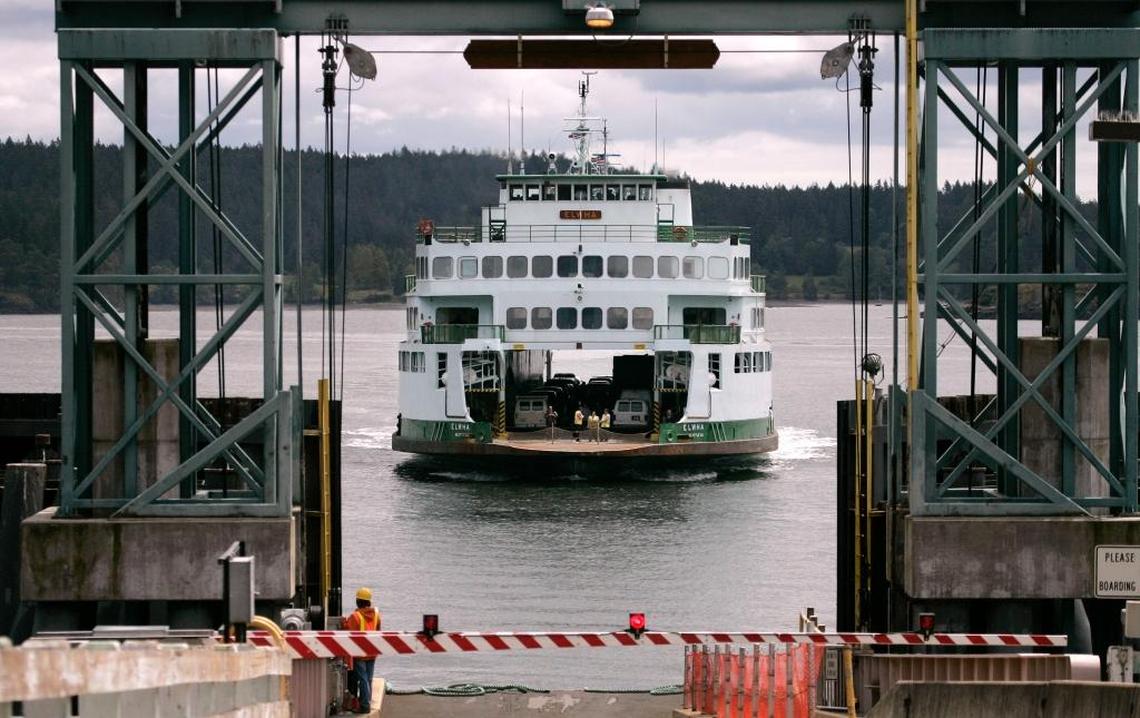 The Washington state ferry Elwa approaches the dock at Orcas Village on Orcas Island in this 2008 photo. The Elwha was briefly sidelined in August after its propeller become entangled in a crab pot’s rope - just one of many problems that plagued the San Juan routes this summer.