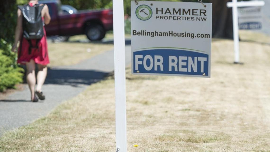 Two rental signs along North Garden St. Wednesday, July 9, 2014 in Bellingham. Inspections, which will be required of most rental units once every three years, started out in the Sehome neighborhood with about 880 units due to be looked over between June and September.