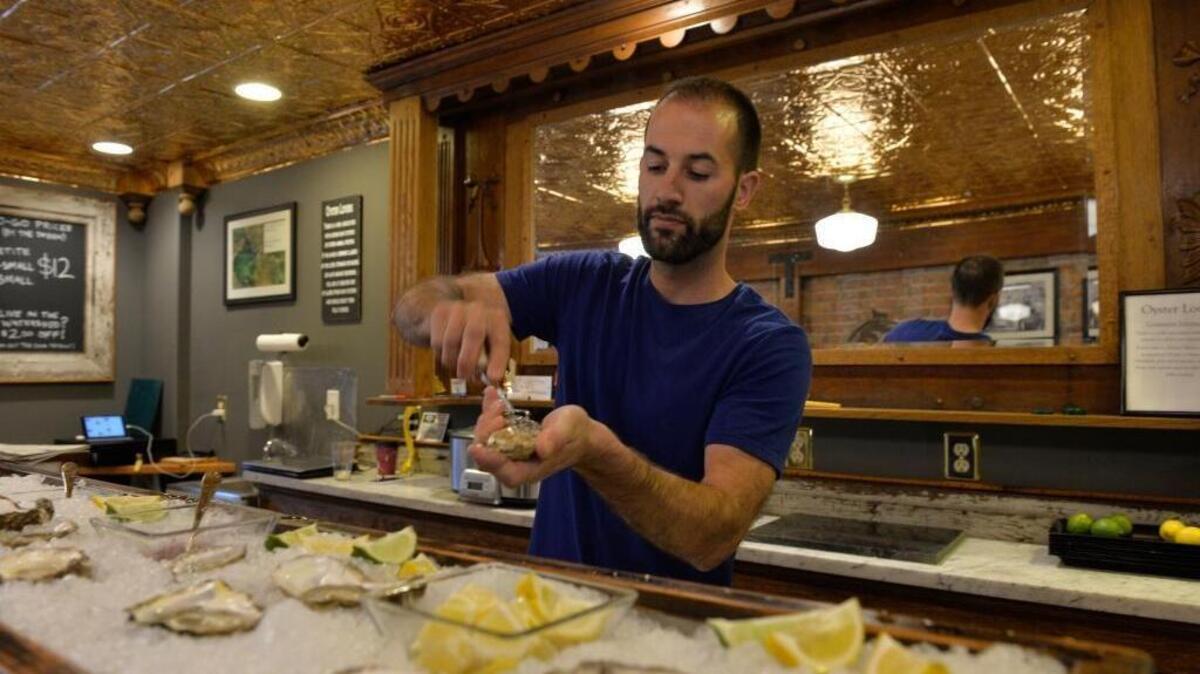 Mark Seymour at the Drayton Harbor Oyster Company oyster bar in downtown Blaine on March 11, 2015.