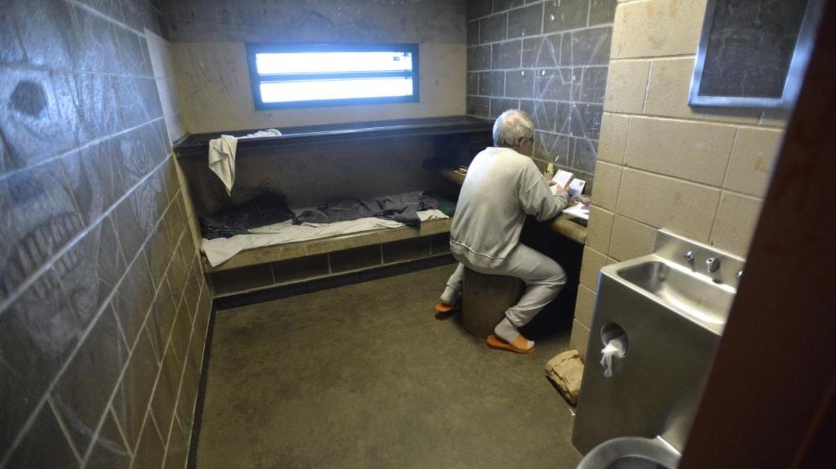 An inmate in one of the cells at the Whatcom County Jail on March 26, 2015, in Bellingham. The jail was built in 1983 and was expanded to hold 212 inmates. It has held more than 300 inmates at a time, but some inmates will be sent elsewhere in 2016 as the county reduces the jail population.