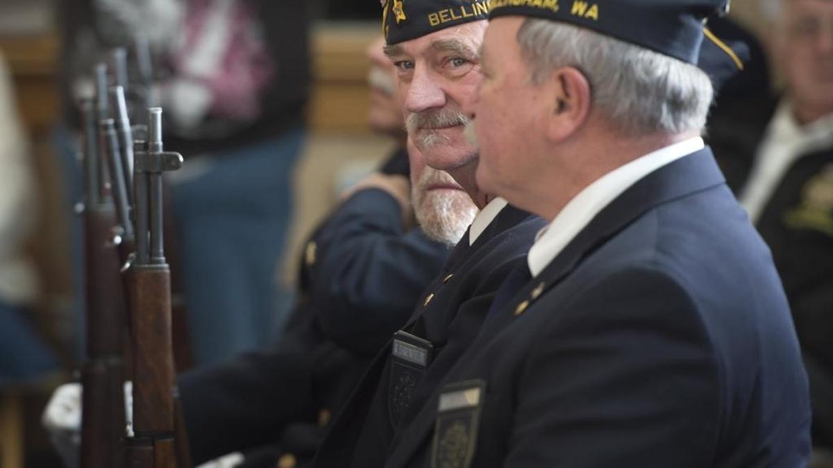 Member of the American Legion Post 7 rifle squad Keith Stull, who served in the Navy, looks around during the American Legion Ceremony on Nov. 11, 2014, at Bellingham City Hall. A survey conducted in 2016 asked Whatcom County veterans about their needs in an effort to improve services.