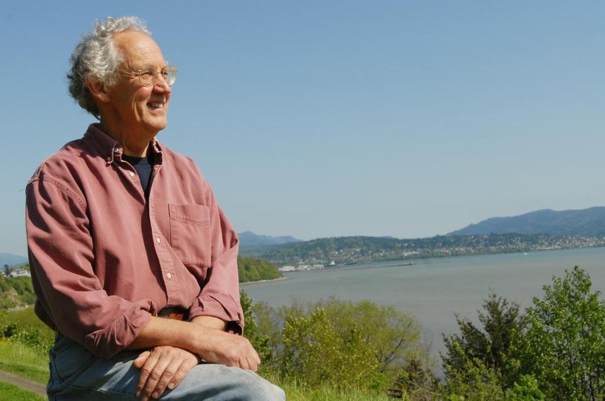 Bert Webber overlooks Bellingham Bay from his backyard Thursday, May 14, 2008.