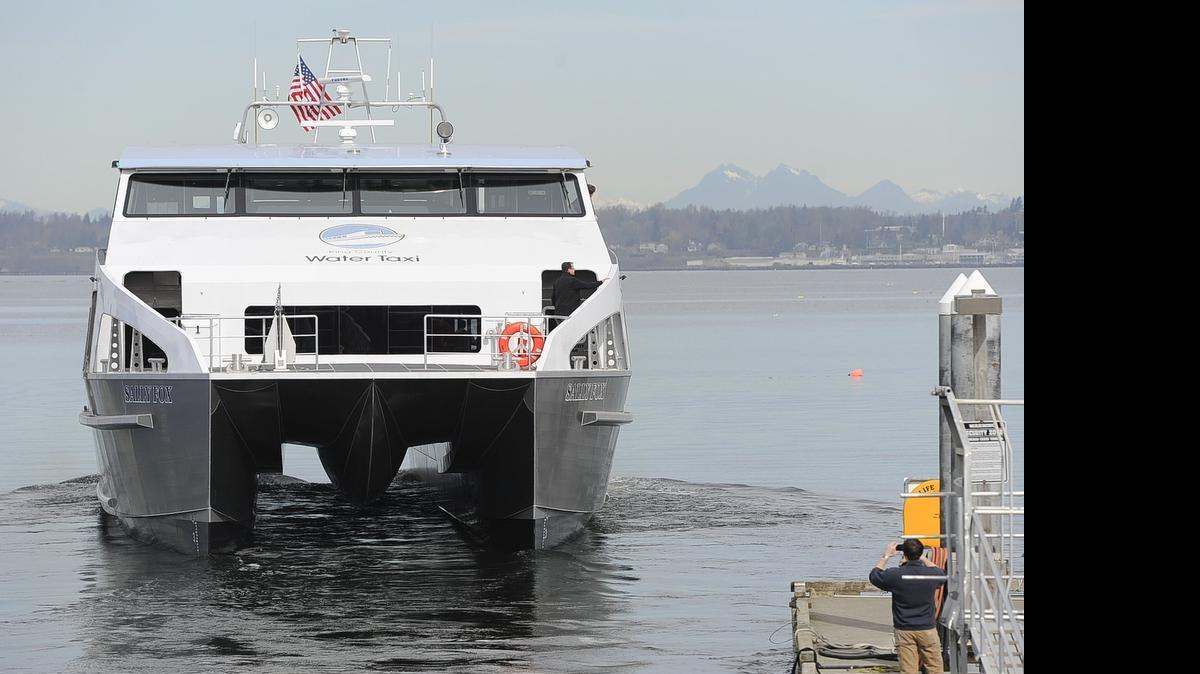 
The new M/V Sally Fox, a 250-passenger ferry built by All American Marine Inc., sets sail from the Bellingham Cruise Terminal on March 13, 2015. The Port of Bellingham announced plans Wednesday, June 17 to change the layout, build a new pier and new buildings on 7.66 acres of property that’s home to All American Marine and Fairhaven Shipyard.
